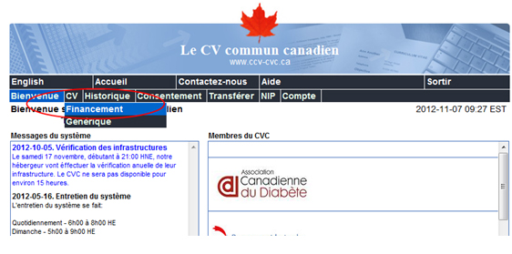 Sélection du CV commun canadien pour le CRSH