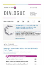 Dialogue - December 2018 - Government of Canada launches new research fund to push beyond the frontiers of Canadian science