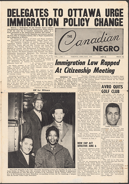 Delegates to Ottawa urge immigration policy change: The Canadian Negro Newspaper, April-May 1954